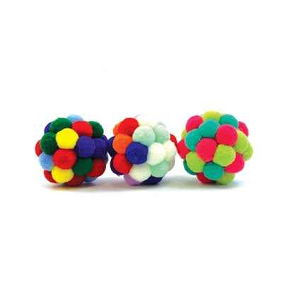 Happy Pet Tabby Patch Pom Pom Ball Assorted