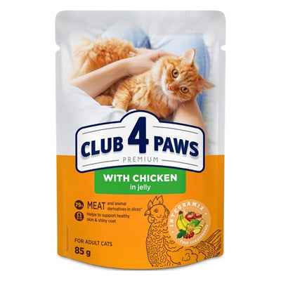 Club 4 Paws Premium-Beutel Für Erwachsene Mit Huhn In Gelee