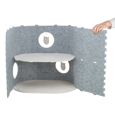 Trixie Wollfilz Laufstall Mara Oval Sand/Grau