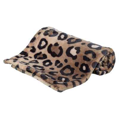 Trixie Hundedecke Leo Soft Plüsch Panther Print Braun