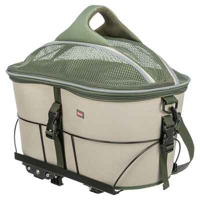 Trixie Fahrradkorb Für Gepäckträger Aus Polyester, Olivgrün/Beige