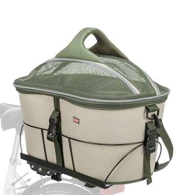 Trixie Fahrradkorb Für Gepäckträger Aus Polyester, Olivgrün/Beige