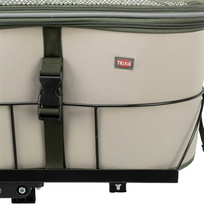 Trixie Fahrradkorb Für Gepäckträger Aus Polyester, Olivgrün/Beige