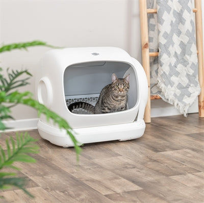 Trixie Selbstreinigendes Elektrisches Katzentoilette Xl Aus Kunststoff, Weiss