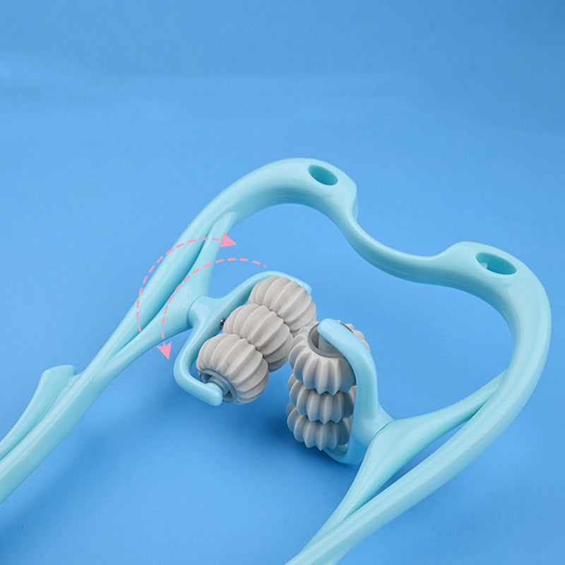 Multifunktionales manuelles Nackenmassagegerät mit sechs Rollen zur Linderung von Massageproblemen