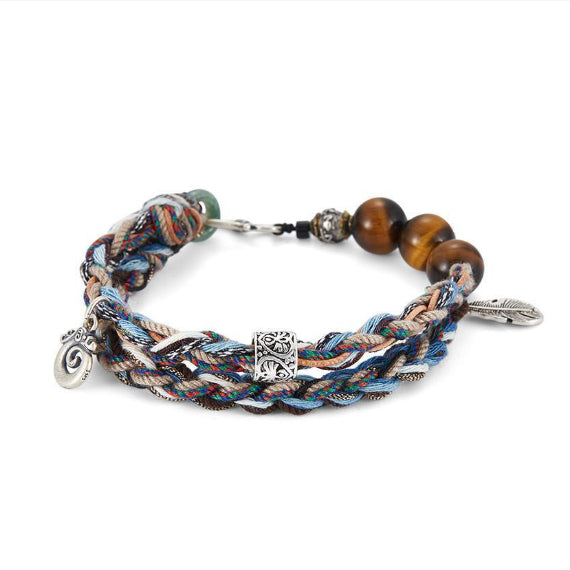 Handgeflochtenes Armband aus 925er Sterlingsilber für Damen und Herren