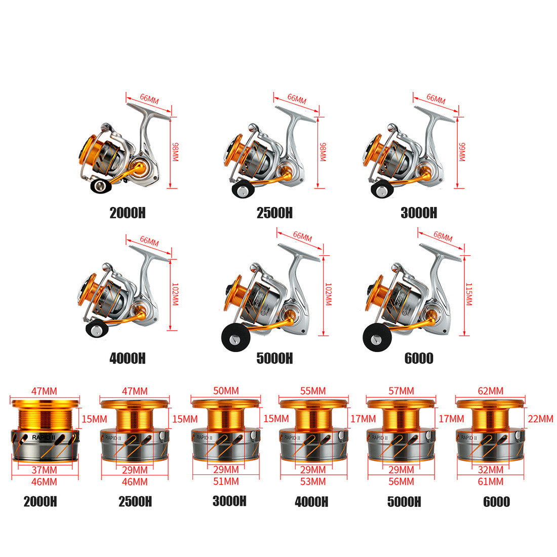 Ganzmetall-Angelrolle mit großem Wurfgewicht und hohem Übersetzungsverhältnis
