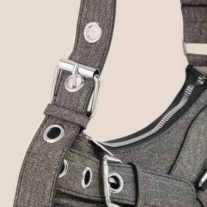 Fame Denim Belt Accent Schultertasche