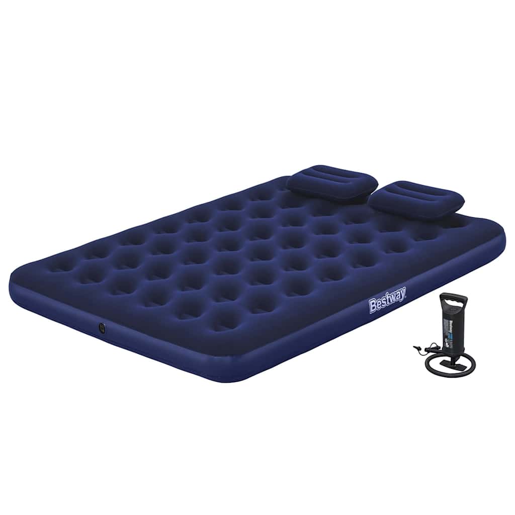 Bestway Luftbett Mit Kissen & Luftpumpe Beflockt 203×152×22 Cm 67374