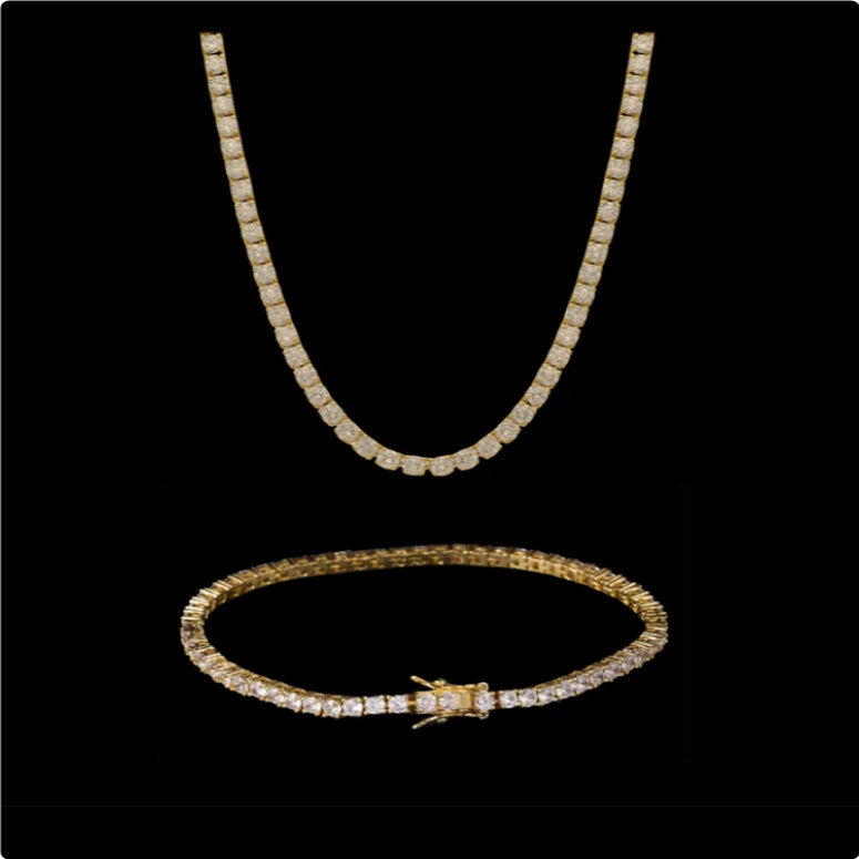 Herrenarmband mit mikro-eingelegten Zirkonia (3 mm)