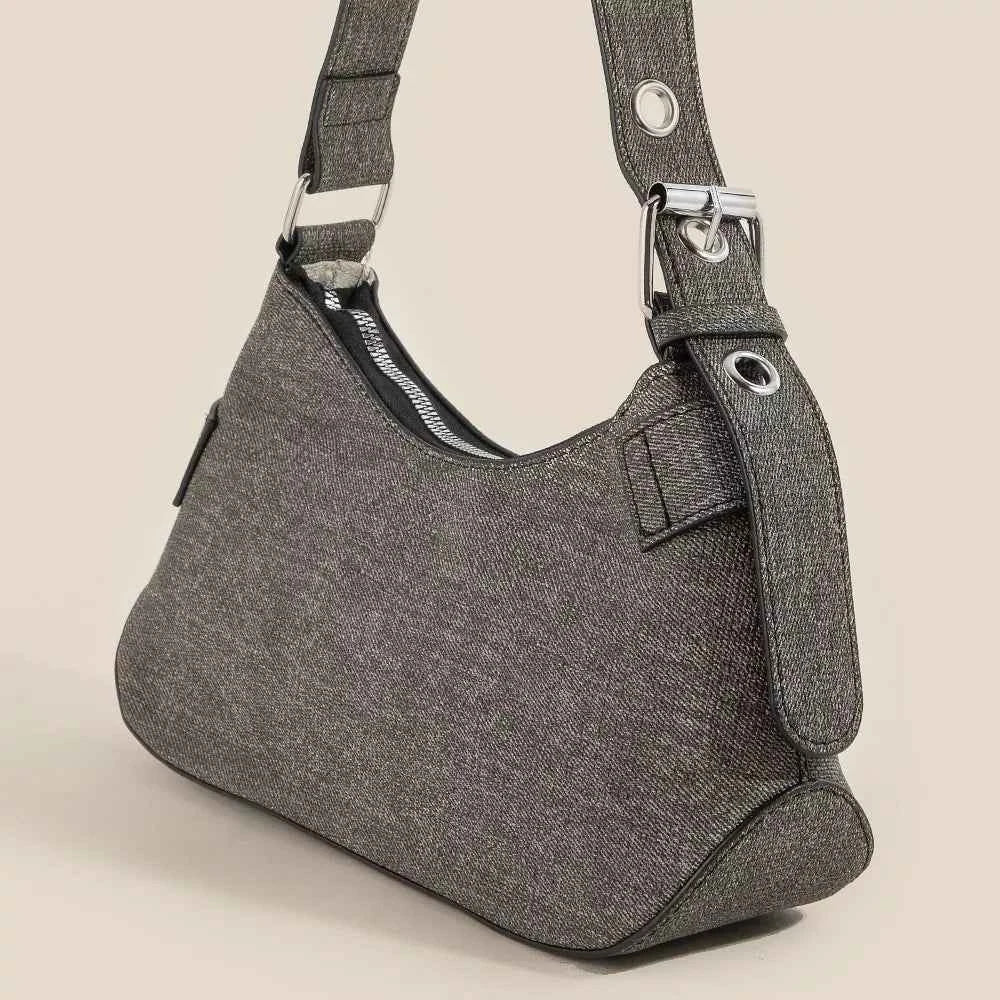 Fame Denim Belt Accent Schultertasche