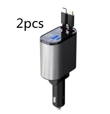 Metall-Autoladegerät 100W Superschnellladung Kfz-Zigarettenanzünder USB- und Typ-C-Adapter