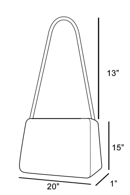 Schultertasche aus Leder mit Fayence-Panel-Naht und Halbmond-Effekt