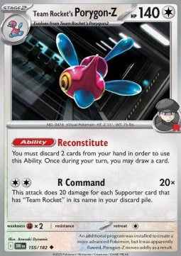 Spielkarte Pokemon Team Rocket Porygon-Z Englisch kein Original Neu
