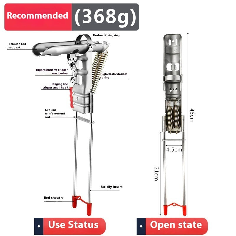 Automatischer, federgelagerter Angelrutenhalter aus Edelstahl