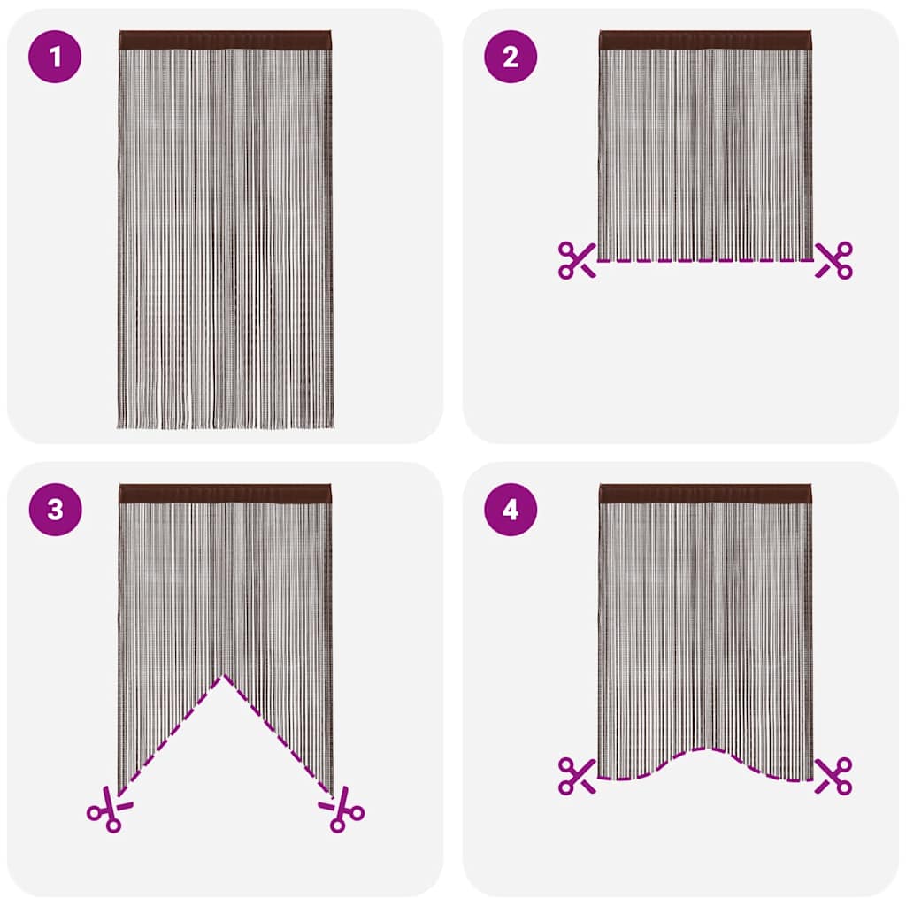 Fadenvorhänge 2 Stk. 100 X 250 Cm