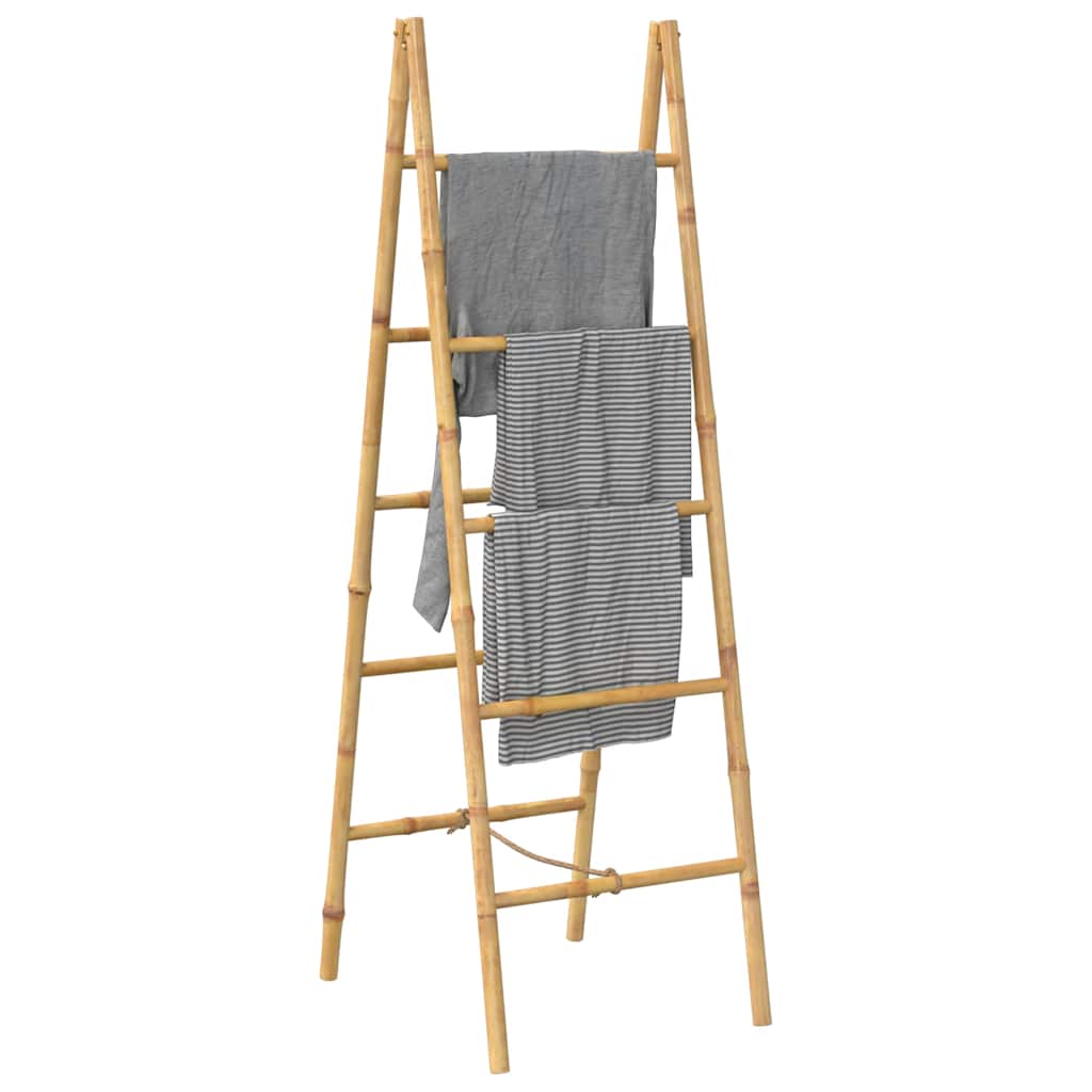 Doppel-Handtuchleiter Mit Fünf Bambussprossen 50 X 160 Cm