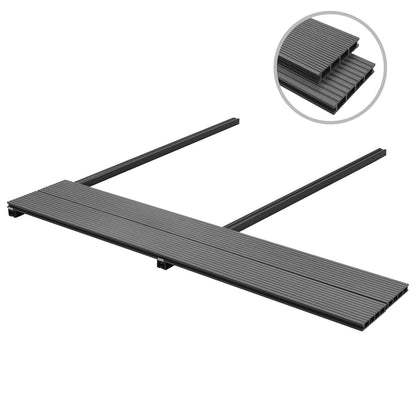 Terrassendiele 4 Pcs Grau Wpc