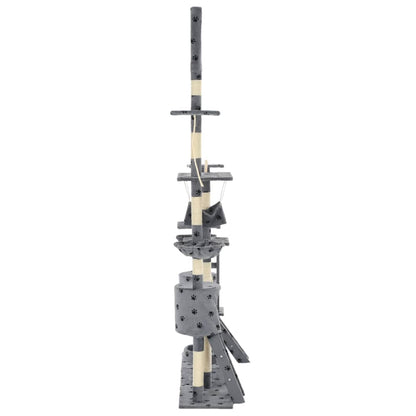 Katzen-Kratzbaum Sisal 230-250 Cm Pfoten-Aufdruck Grau