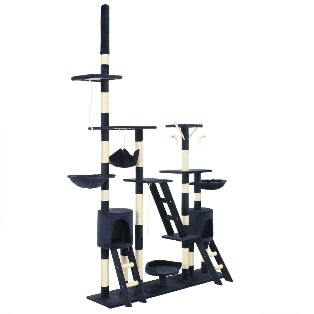 Katzen-Kratzbaum Sisal 230-250 Cm Pfoten-Aufdruck Grau
