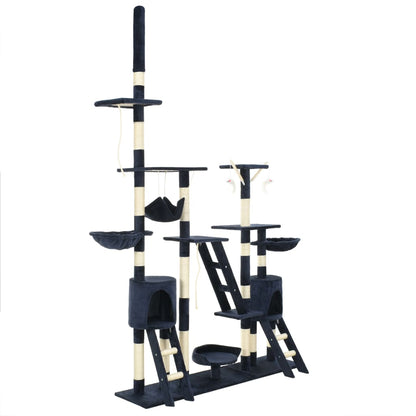 Katzen-Kratzbaum Sisal 230-250 Cm Pfoten-Aufdruck Grau