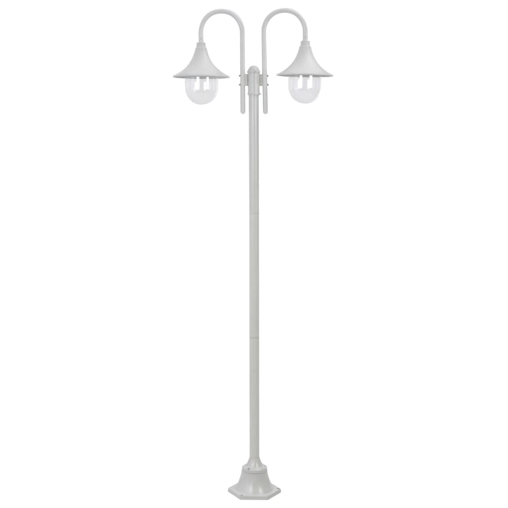 Garten-Pollerleuchte E27 220 Cm Aluminium 2-Laterne Bronze