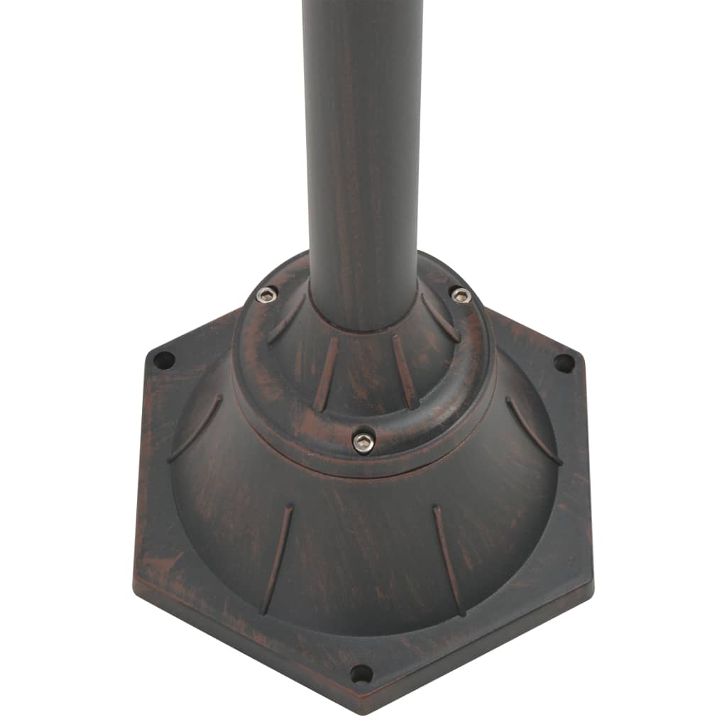 Garten-Pollerleuchte E27 220 Cm Aluminium 2-Laterne Bronze
