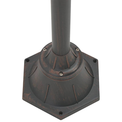 Garten-Pollerleuchte E27 220 Cm Aluminium 2-Laterne Bronze