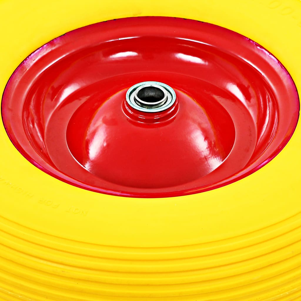 Schubkarrenrad Mit Achse Massives Pu 4,00 - 8 390 Mm