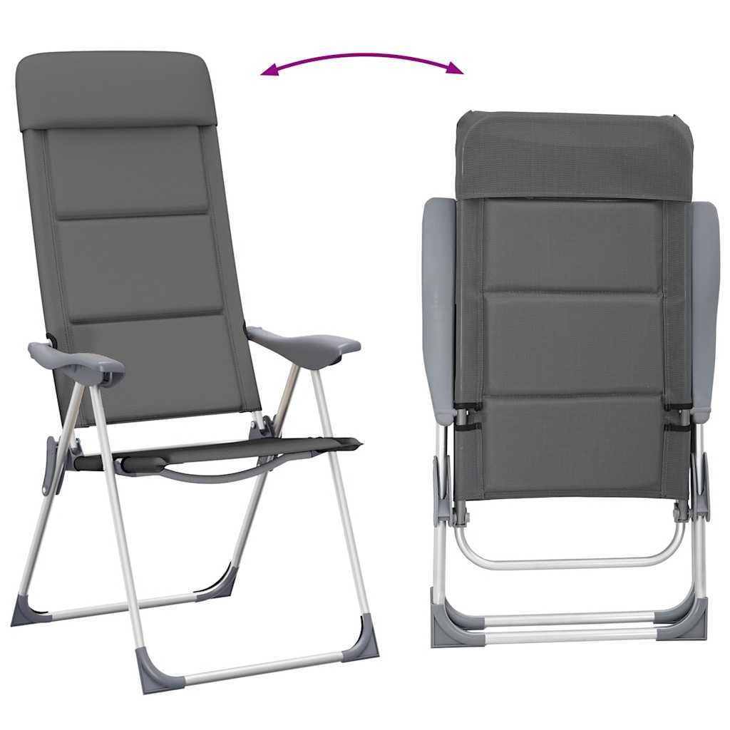 Campingstuhl 2 Stk. 58 X 69 X 111 Cm Aluminium