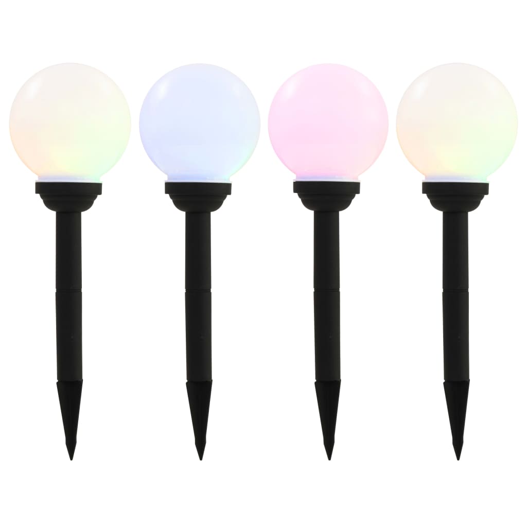 Solar-Außenleuchten 4 Stk. Led Kugelförmig 15 Cm Rgb