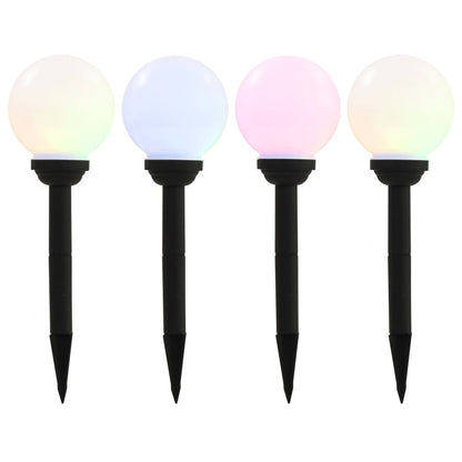 Solar-Außenleuchten 4 Stk. Led Kugelförmig 15 Cm Rgb