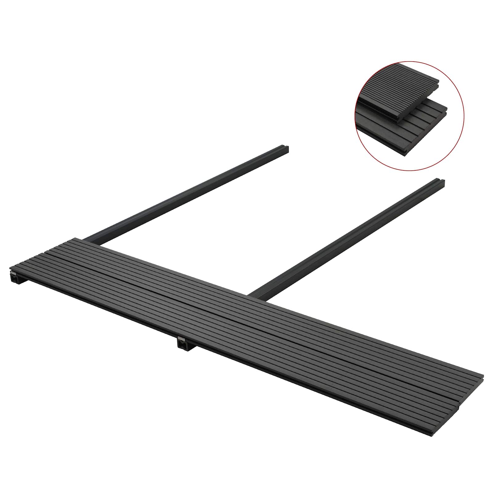 Terrassendiele 6 Pcs Schwarz Wpc