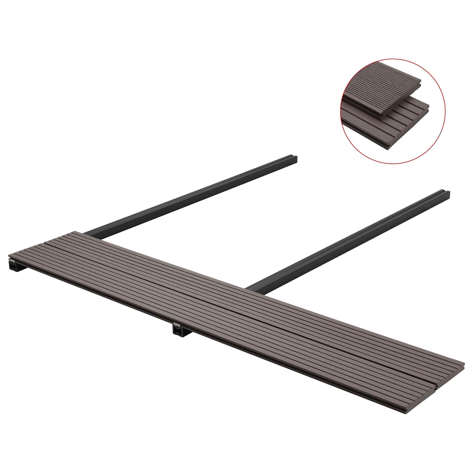 Terrassendiele 6 Pcs Dunkelbraun Wpc