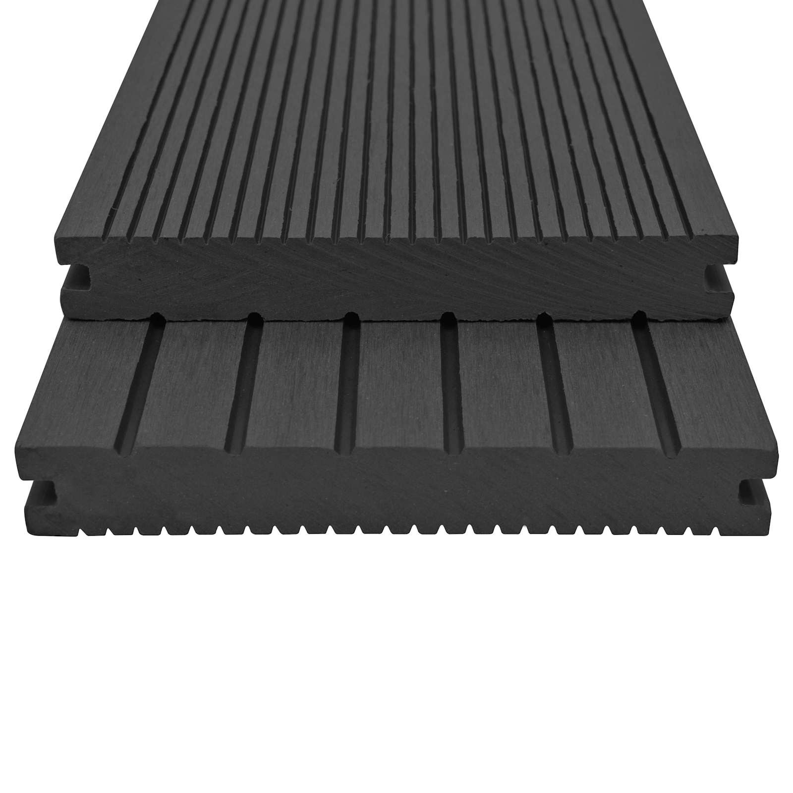 Terrassendiele 4 Pcs Schwarz Wpc