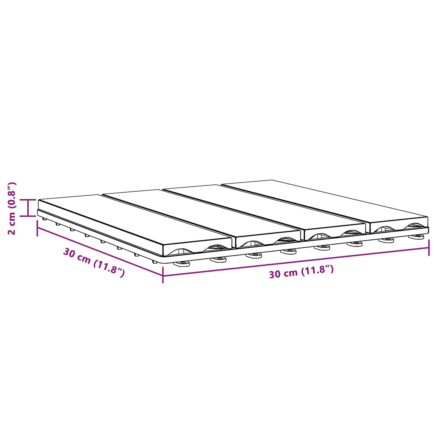 Terrassenfliese 3D-Design 11 Pcs 30 X 30 Cm Wpc