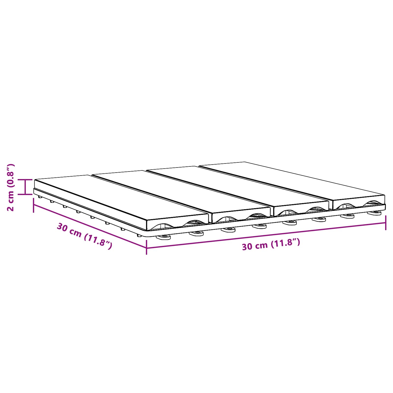 Terrassenfliese 3D-Design 11 Pcs 30 X 30 Cm Wpc