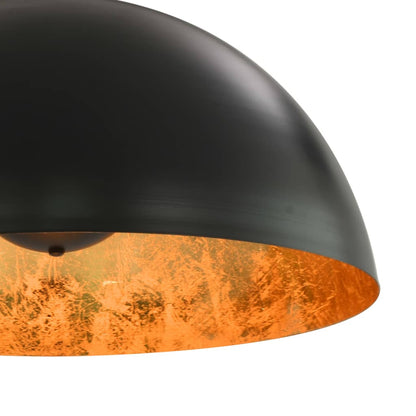 Deckenleuchten 2 Stk. Schwarz Und Gold Halbkugelförmig 50Cm E27