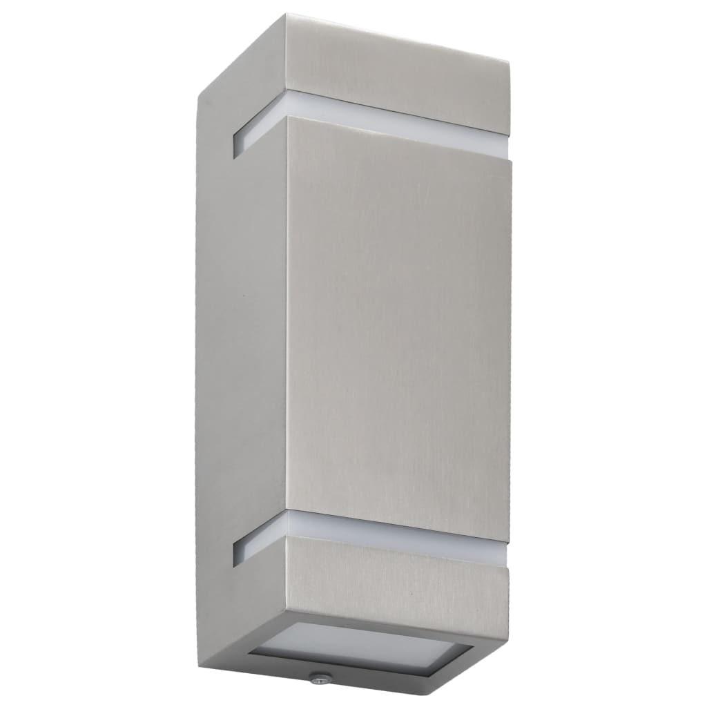 Außenwandleuchten 2 Stk. 35 W N Rechteckig Silber