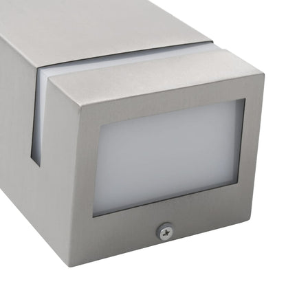 Außenwandleuchten 2 Stk. 35 W N Rechteckig Silber