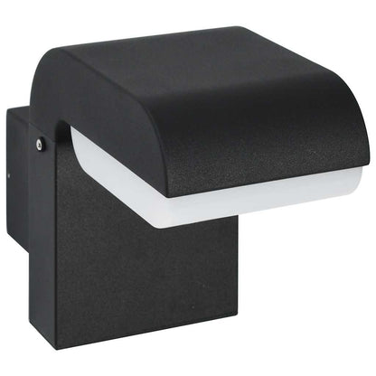 Außenwandleuchte Led 9 W Schwarz Oval Silber