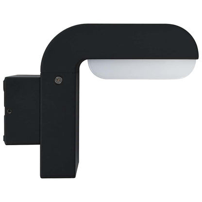 Außenwandleuchte Led 9 W Schwarz Oval Silber