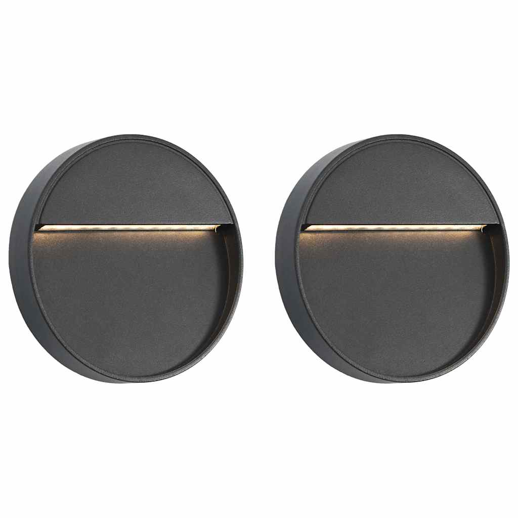 Außenwandleuchten 2 Stk. Led 3W Schwarz