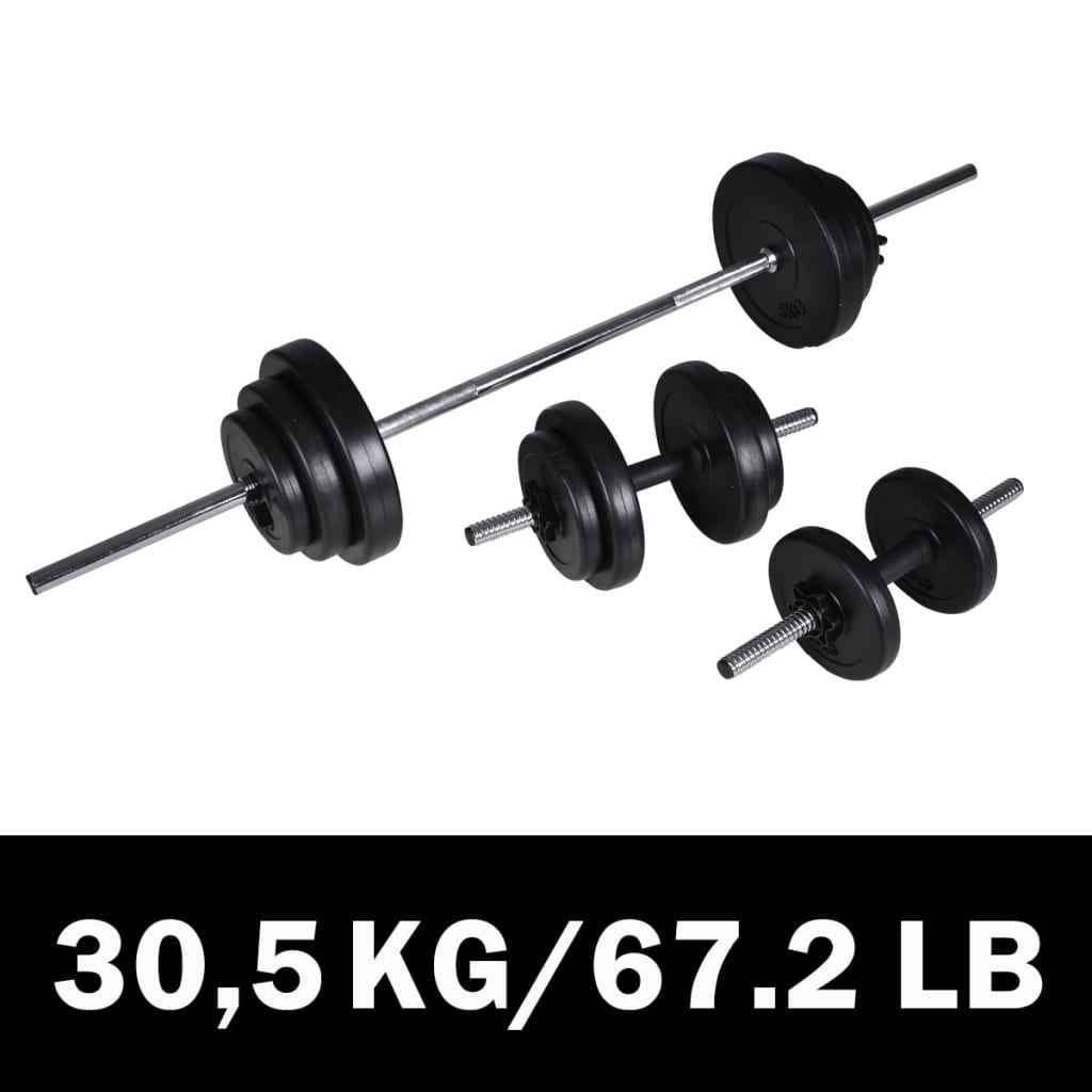 Langhantel +2 Kurzhantelset 30,5Kg