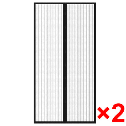 Fliegengitter-Türvorhang 2 Stk. Magnet Schwarz