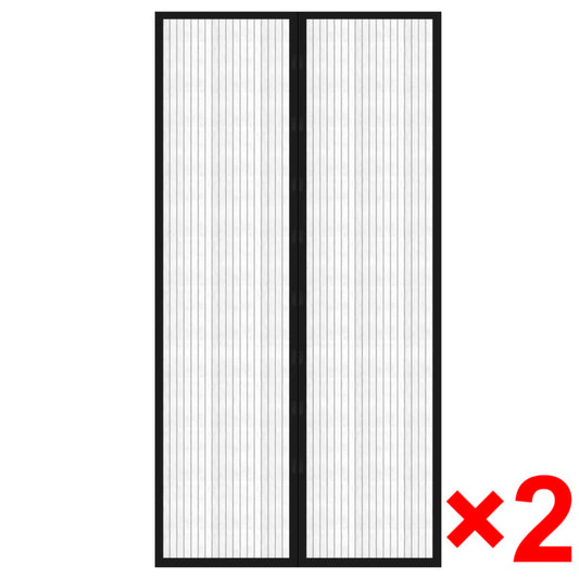 Fliegengitter-Türvorhang 2 Stk. Magnet Schwarz