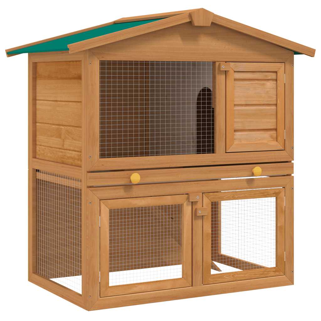 Kaninchenstall 3 Türen Holz
