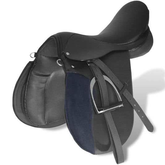 Pferdereiten Sattelset 17,5" Echtes Leder 5-In-1