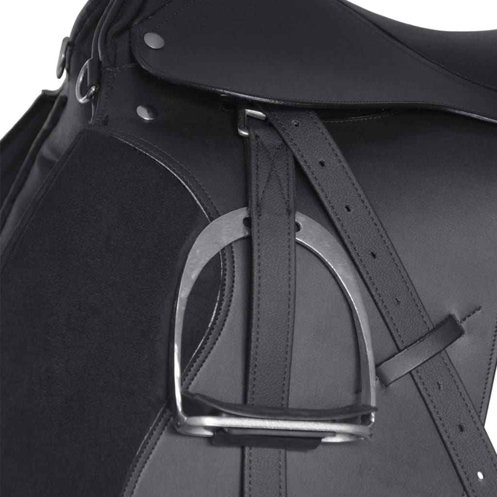 Pferdereiten Sattelset 17,5" Echtes Leder 5-In-1