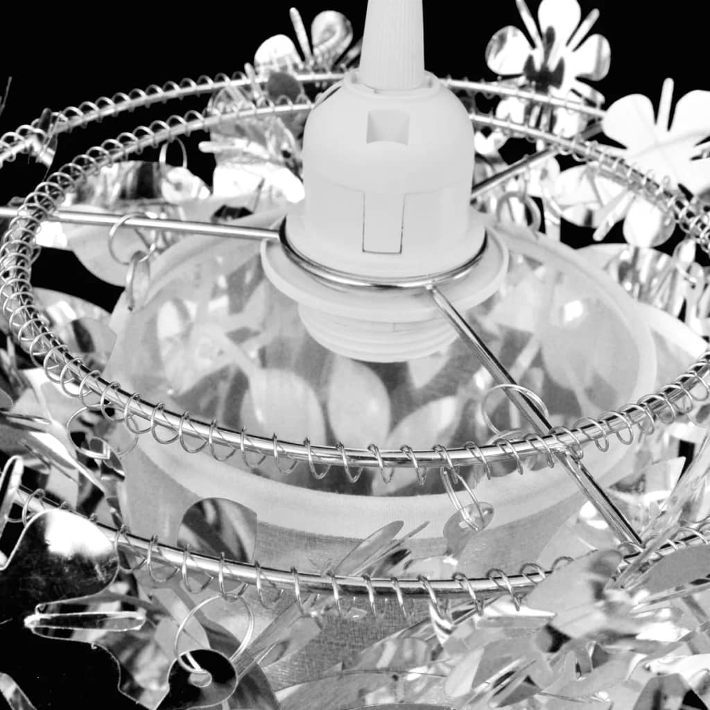 Blätter Pailletten Anhänger Kronlampe N Silber